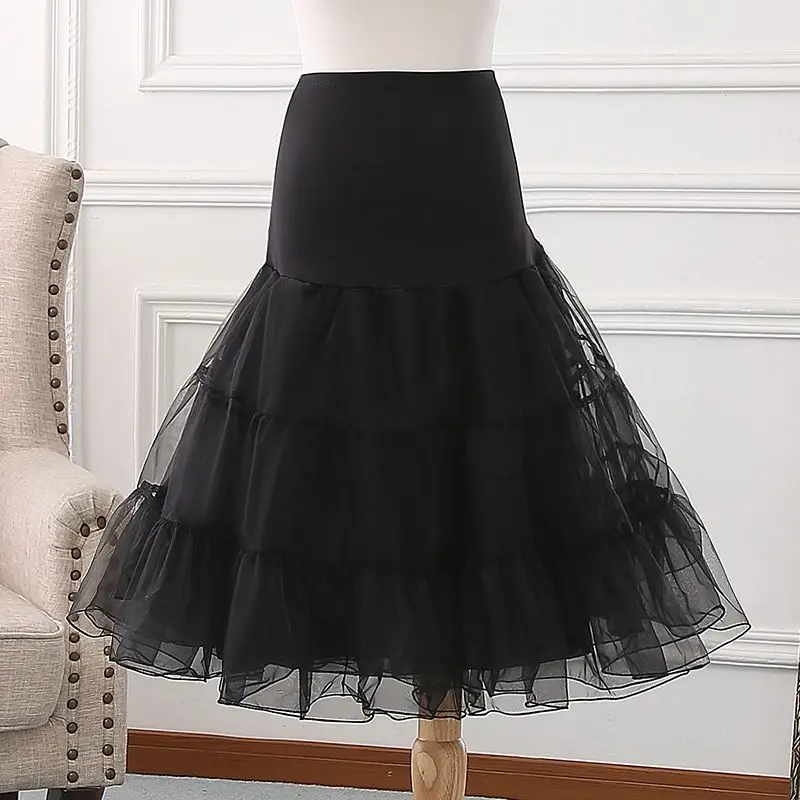 Szabadon Rövid távú Lolita cosplay petticoats Fehérítőszer organza Organtin menyasszonyi Alsószoknya Nők Halloween alsószoknyát Rockabilly Rövid tüllszoknya skirts