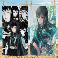 Muichiro Tokito Anime Classic Vintage  Cartoon Beach Towel Cute Kawaii Room Decor Bath Children Hand Towels For Bathroom Shower 1