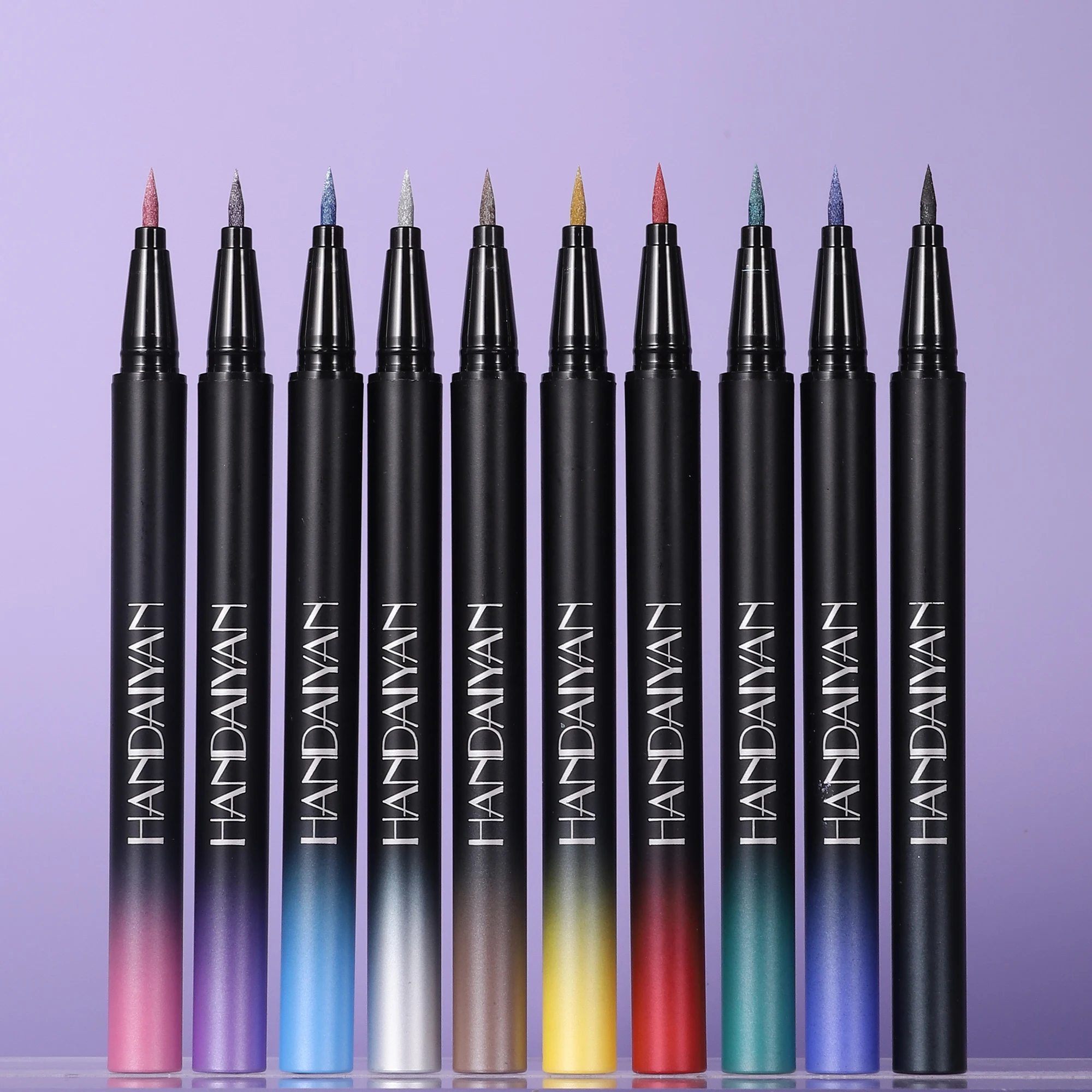 HANDAIYAN 10 Colors Glitter Liquid Eyeliner Long-wearing, waterproof and non-smudging metallic shimmer color eye Liner pens 5