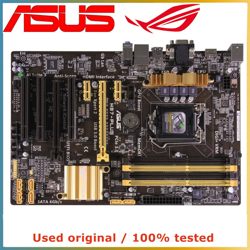 

Материнская плата для ASUS H87-PLUS компьютера LGA 1150 DDR3 32G для Intel H87 десктопная материнская плата SATA III PCI-E 3,0 X16