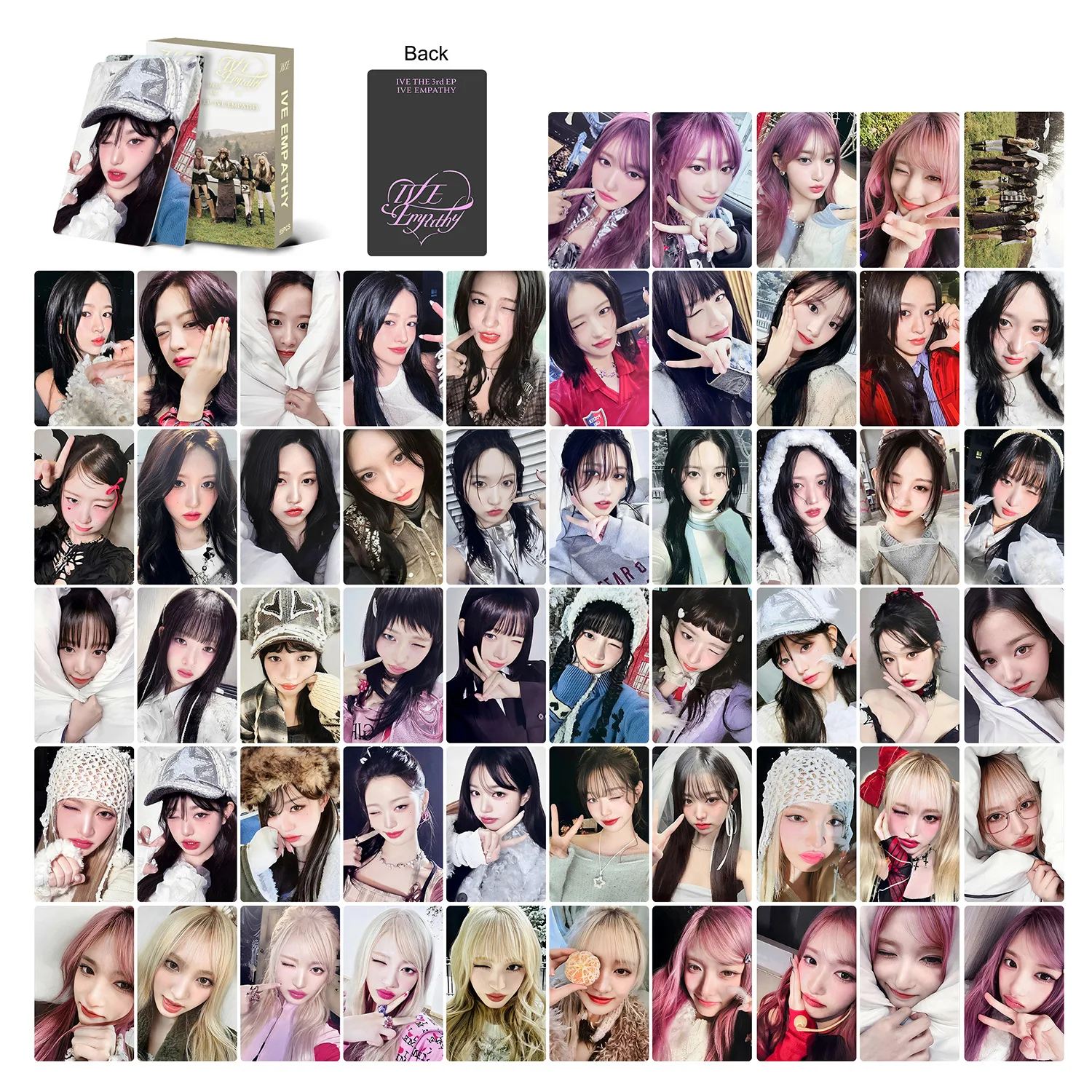 Kpop Idol New Album EMPATHY Lomo Cards Photocards Photo Print Card REI LIZ WONYOUNG YUJIN Fans Gifts Collection 55Pcs/Set lomo cards