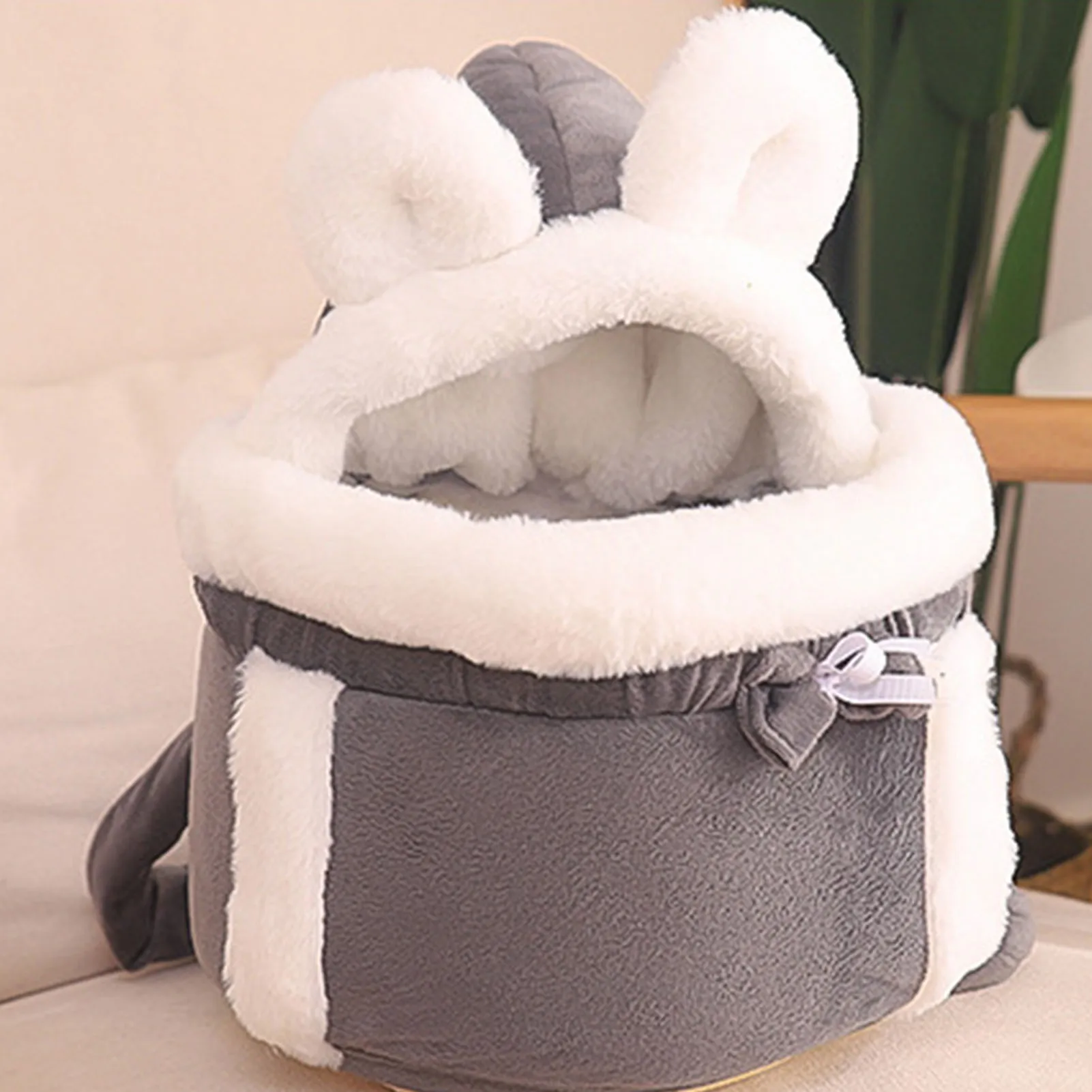 Warm Pet Carrier Bag Small Cat Dogs Backpack Winter Plush Pets Cage For Outdoor Travel Pet Hanging Chest Bags 6kg Load-bearing