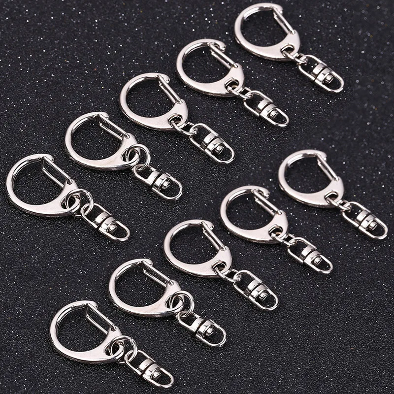 10pcs/lot Keyrings Silver Color Durable Keychain Split Ring