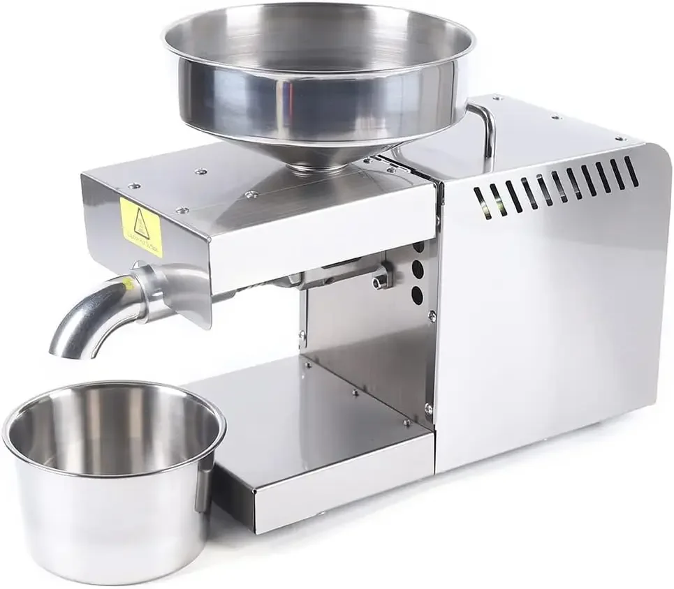 Automatic Oil Press Machine 610W Electric Oil Presser Hot Cold Stainless Steel Oil Extractor Expeller for Peanut Sesame Canola C 3