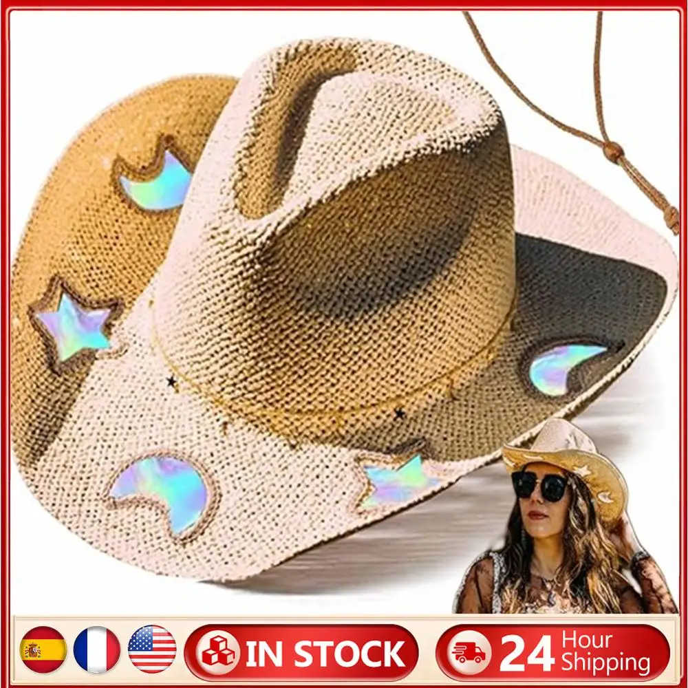 Straw Western Cowboy Hat for Women and Girls