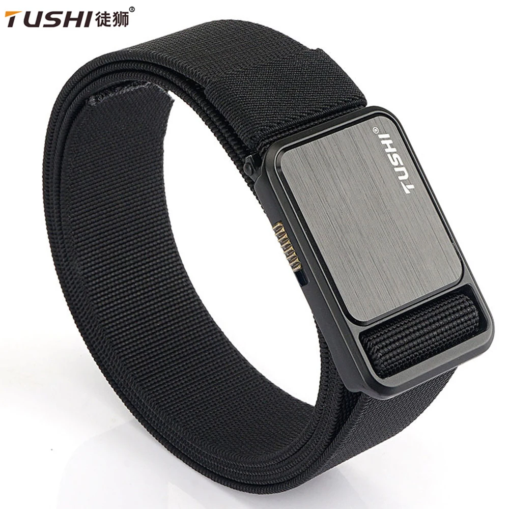 Tushi elastischen taktischen Gürtel für Männer Nylon Armee Legierung automatische Schnalle Polizei Outdoor-Dienst Militär gürtel Sport lässigen Bund