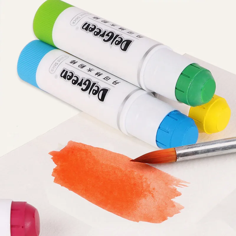 Profession Solid Gouache Stick Basic/Macaron Pastels Crayons Painting Kids Drawing Art Supplies Non-Toxic Wax Crayon DELGREEN 3