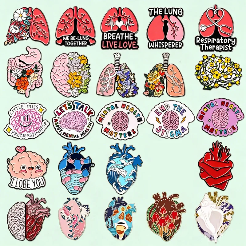 Kreative Gehirn Emaille Pins Cartoon Organ Lunge Herz Broschen Revers Abzeichen Zubehör Kleidung Pin Geschenk für Medizin studenten