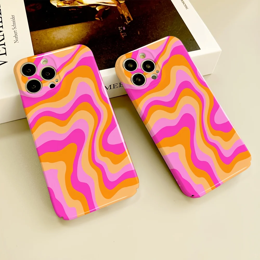 Pink Orange Wavy Glossy Phone Case - Hard PC Finish