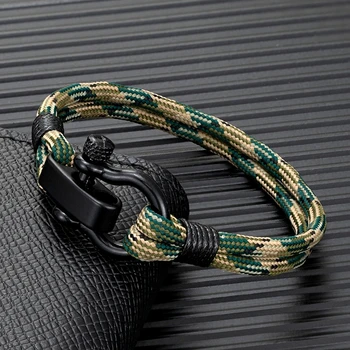 Shackle Survival Bracelet Outdoor Camping Rescue Army Camouflage Emergency Tourniquet Paracord Bracelet For Women
