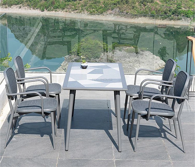 Description Picture 6 of itemOutdoor Courtyard Table and Chair Set modern Garden Furniture Sets Balcony Outdoor Garden Terrace Sun Protection Furniture Set Z
