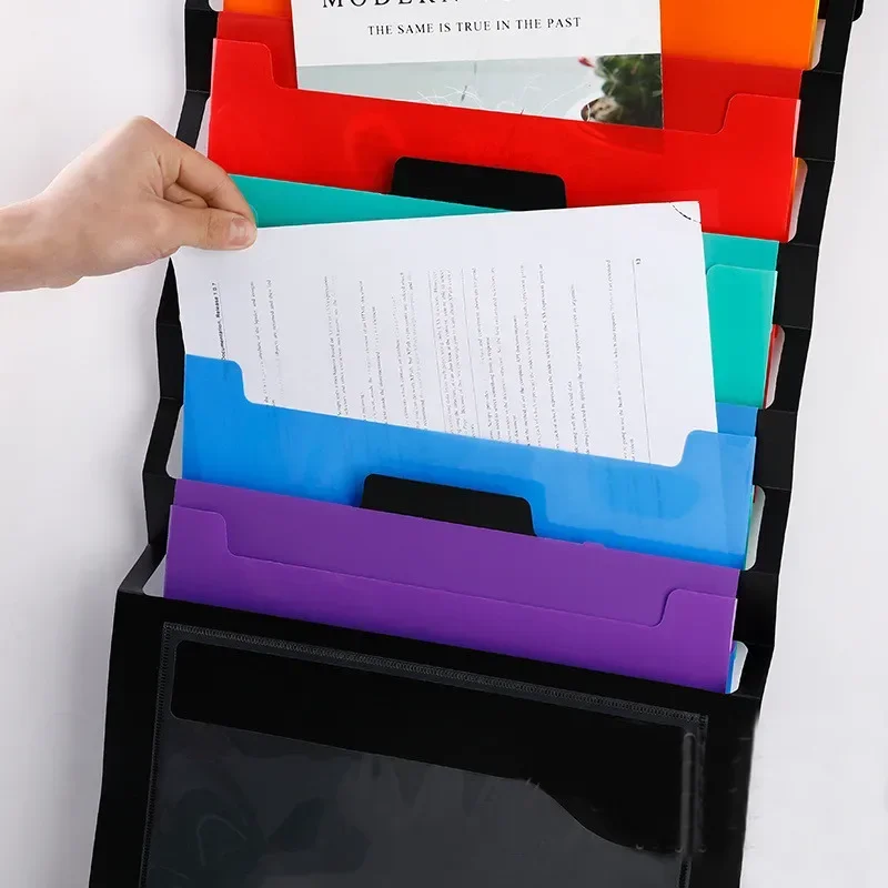 

Цветная сумка-Органайзер, портативная многофункциональная 6-уровневая сумка для студенческих документов, водонепроницаемая Складная папка