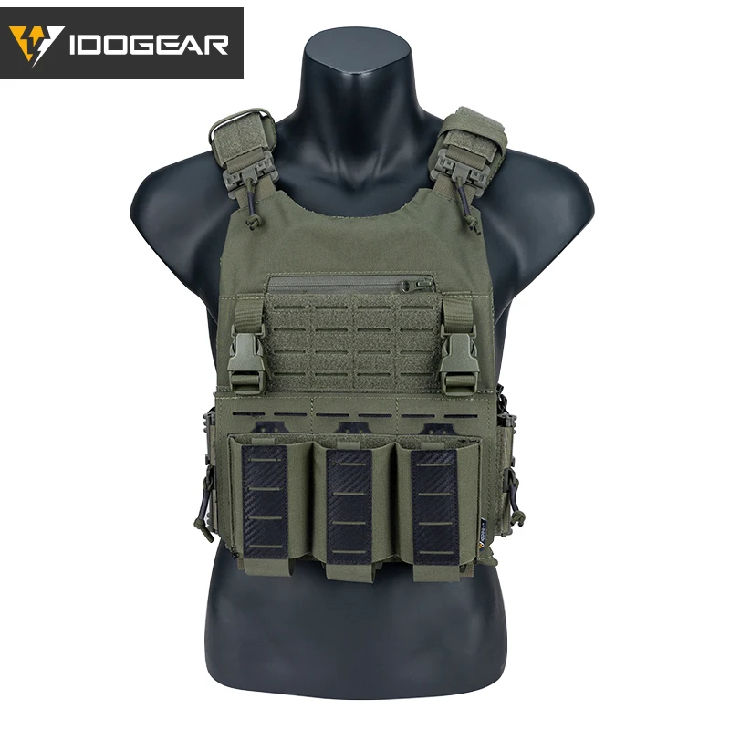 Idogear lsr taktische Weste Schnell verschluss Schnalle laser geschnittene Platte 500d mit 5,56 Triple Mag Pouch Gear Kampf zubehör