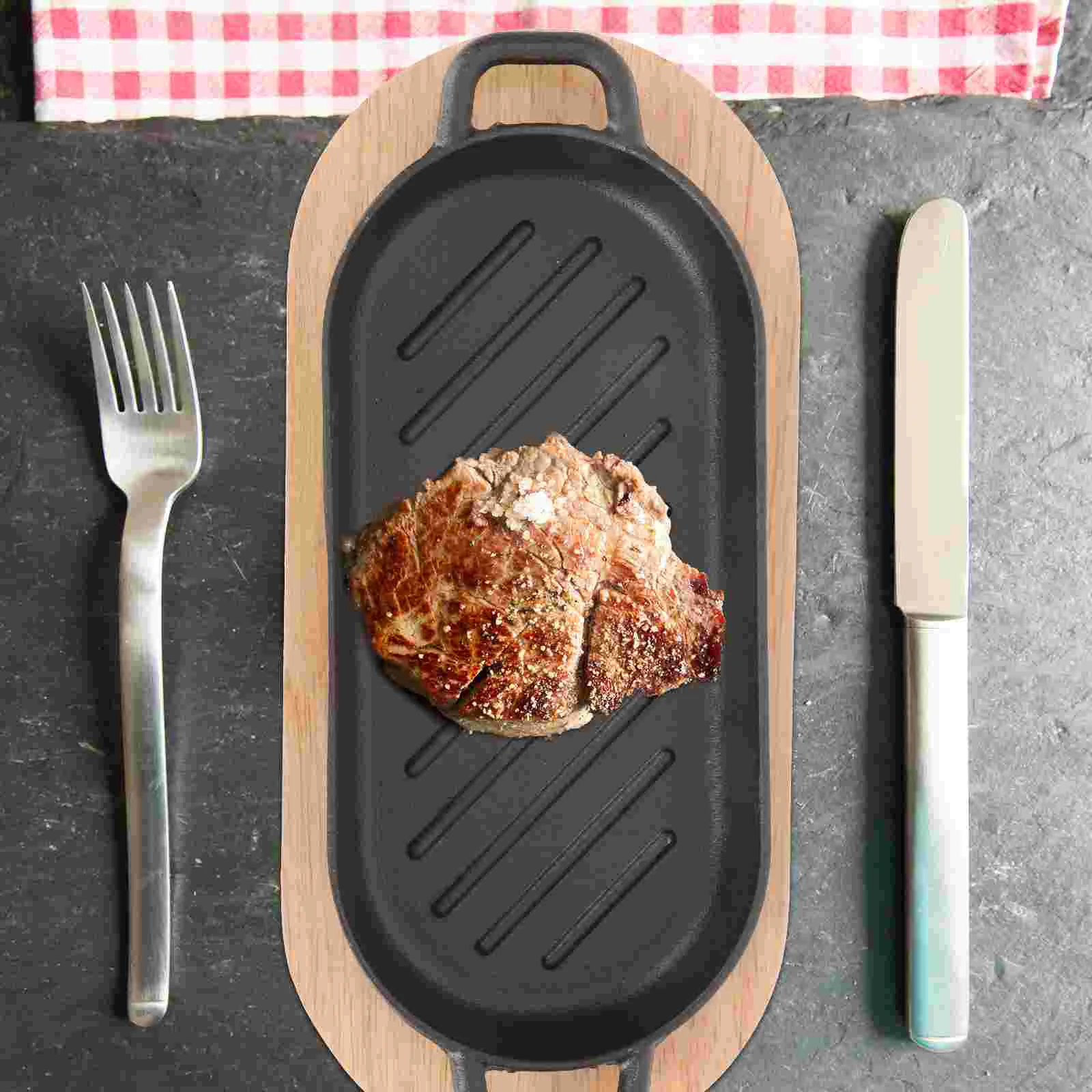 

Steak Plate Griddle Barbecue Tray Dish Fry Grill for Grilled Fish Non-Stick