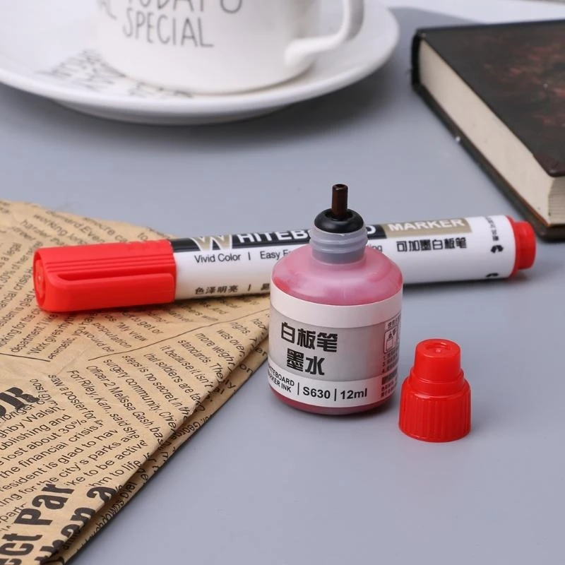 화이트보드 마커 펜 리필 잉크 12ml 작은 병 유치원  장식