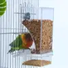No Mess Bird Feeders Automatic Parrot Feeder Drinker Acrylic Seed Food Container Cage Accessories For Small And Medium Parakeets 1