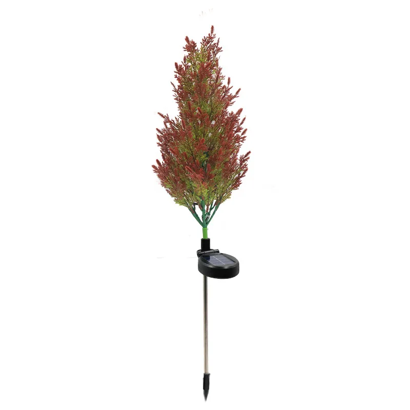 Christmas Cypress Solar Pine Lights Garden Ground Light Stake Decor Lamp Waterproof Outdoor Floral Ambiance Lighting
