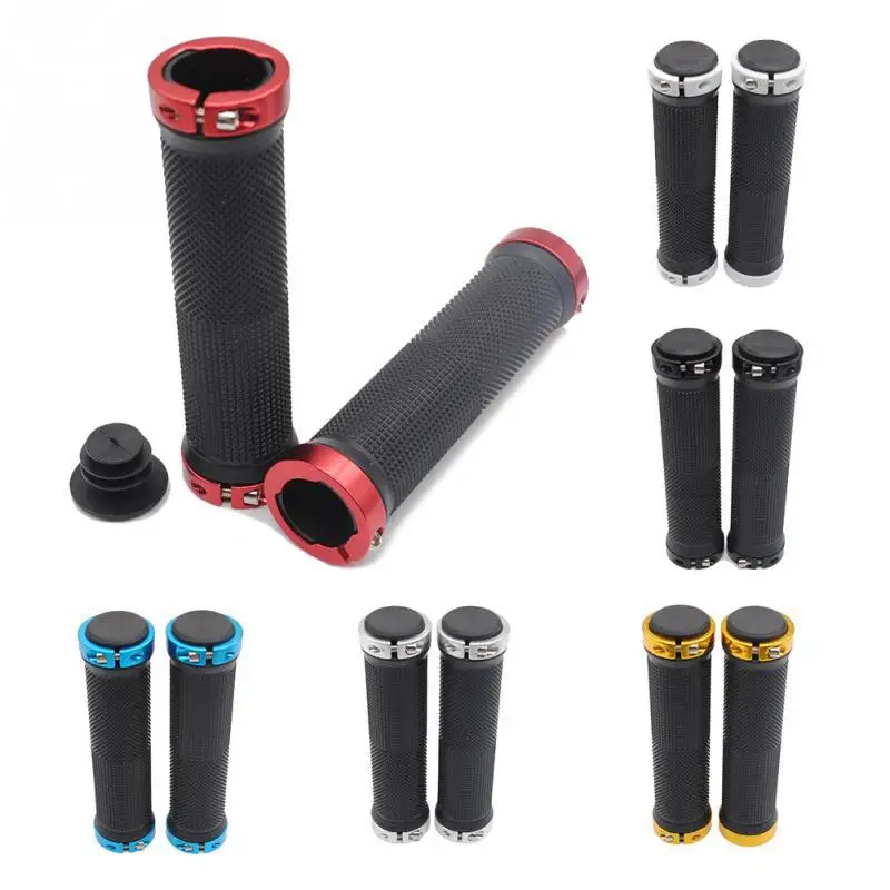 Description Picture 6 of item1 Pair Mountain Road Cycling Bike Bicycle MTB Handlebar Cover Grips Smooth Soft Rubber Anti-slip Handle Grip Lock Bar End