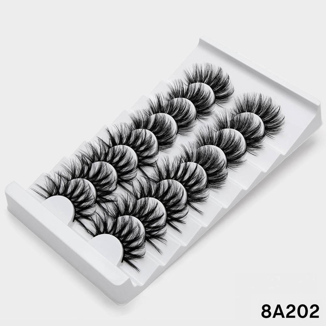 8 pairs 3D Mink Lashes Natural False Eyelashes Dramatic Volume Fake Lashes Makeup Eyelash Extension Silk Eyelashes