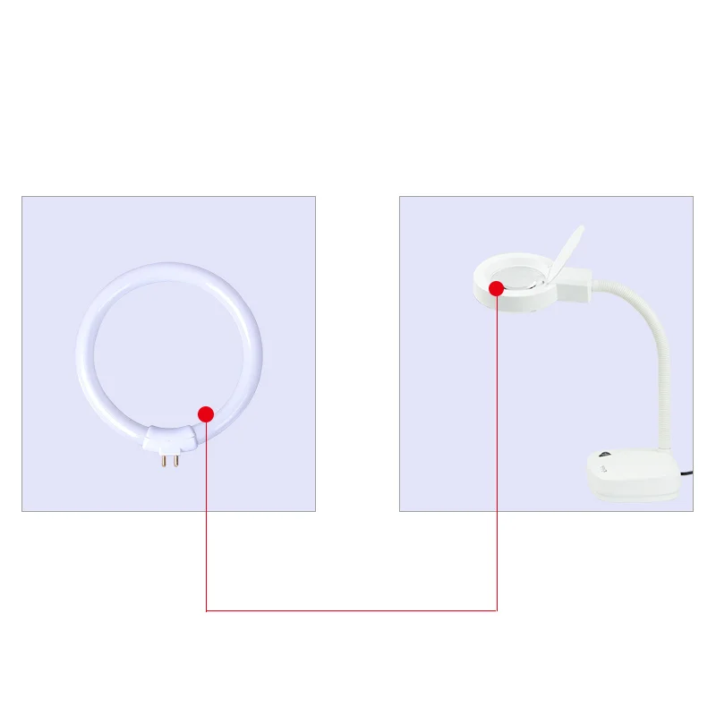 Small Desk Lamps Bulb T4 11W 12W Fluorescent Ring Lamp Annular Tubes Anti-four-pin Magnifying Glass Light 110V & 220V