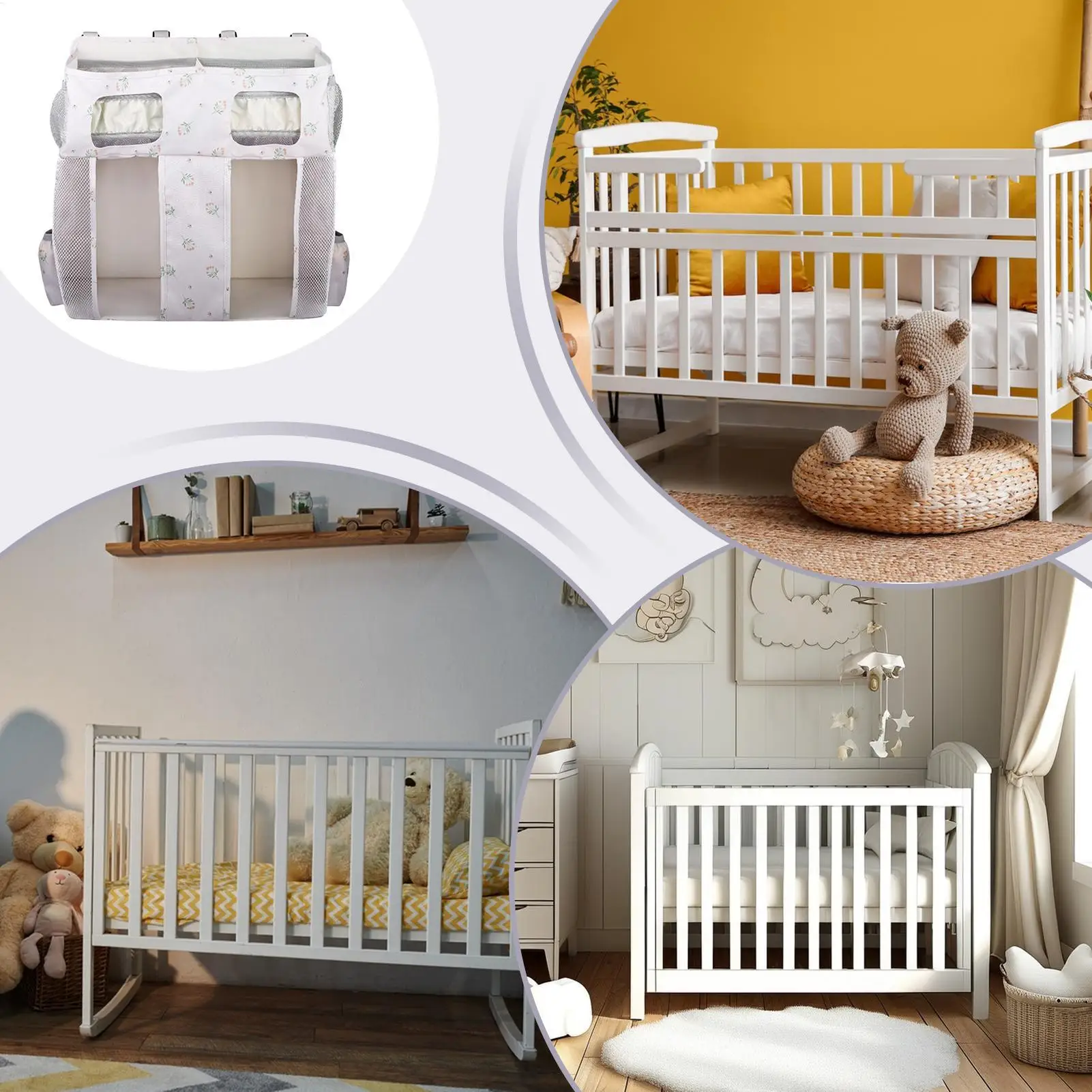 침대 옆 수납 정리함 대형 옥스포드  침대 정리 가방 방 포켓 스태커 대용량 옥스포드 기저귀 가방