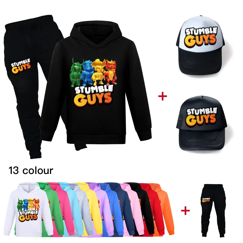 

STUMBLE GUYS kids clothing Toddler hoodie sweatshirt+pants baby girls children clothes boy casual sportswear suit+hats