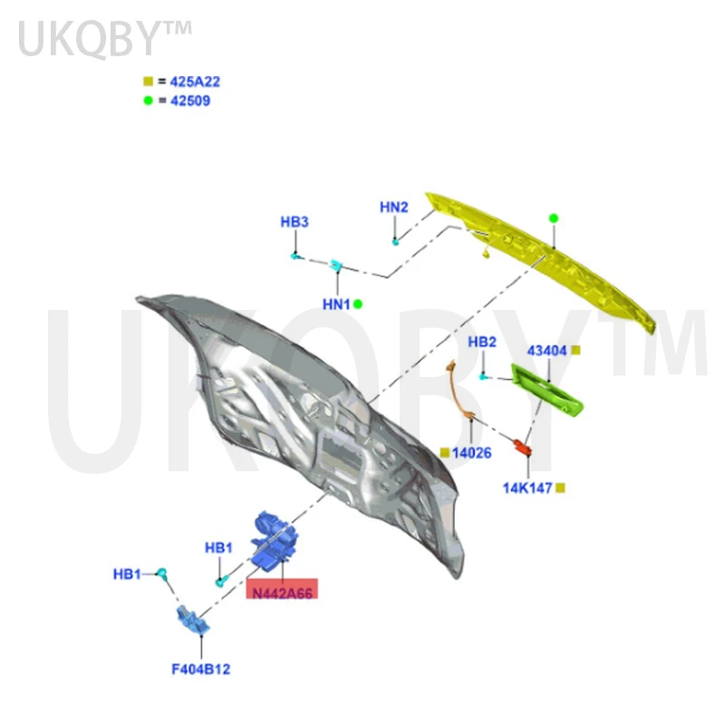 Car Tail Lid Lock apply F o rt e Tail lid locking machine FK7AN442A66AB