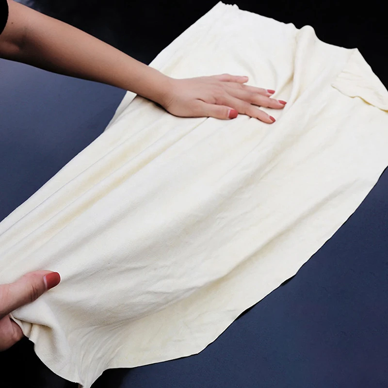 20x20cm 30x30cm 30x40cm Auto Reinigung Tuch Chamois Leder Auto Waschen Handtuch saugfähigen Glas Sauber Hirschleder Handtuch Schnell Trockenen Handtuch – Detail 2