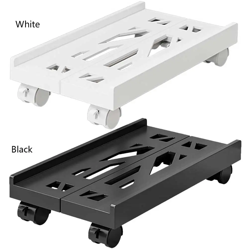 Computer Tower Stand Adjustable Mobile CPU Stand with 4 Rolling Caster Wheels Computer Mainframe Bracket for Most Desktop Towers
