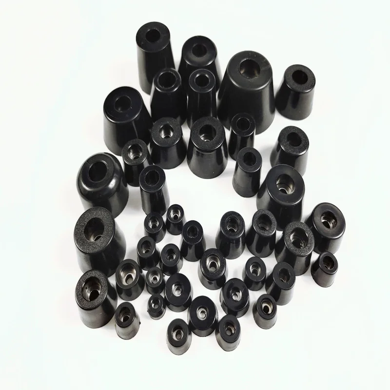 Diameter 28mm to 50mm Large Rubber Foot Pad Black Round Rubber Feet with Gasket Machine Instrument Non-slip Cabinet Feet