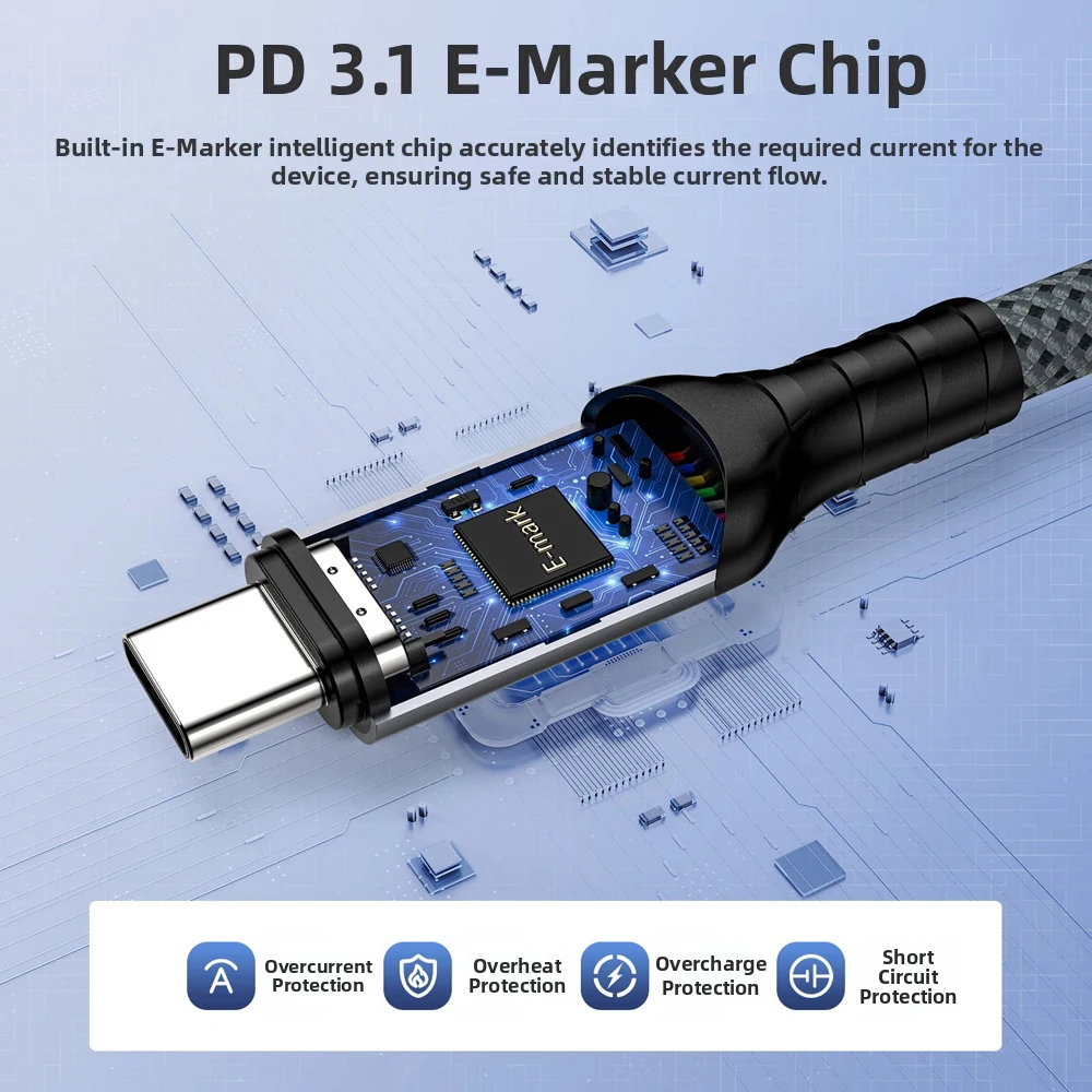 240W E-Marker 칩 USB4 데이터 케이블 40Gbps 8K 60Hz 타입 C 썬더볼트 4 3 고속 충전 케이블 (아이폰 15 16 17 노트북 맥북용)