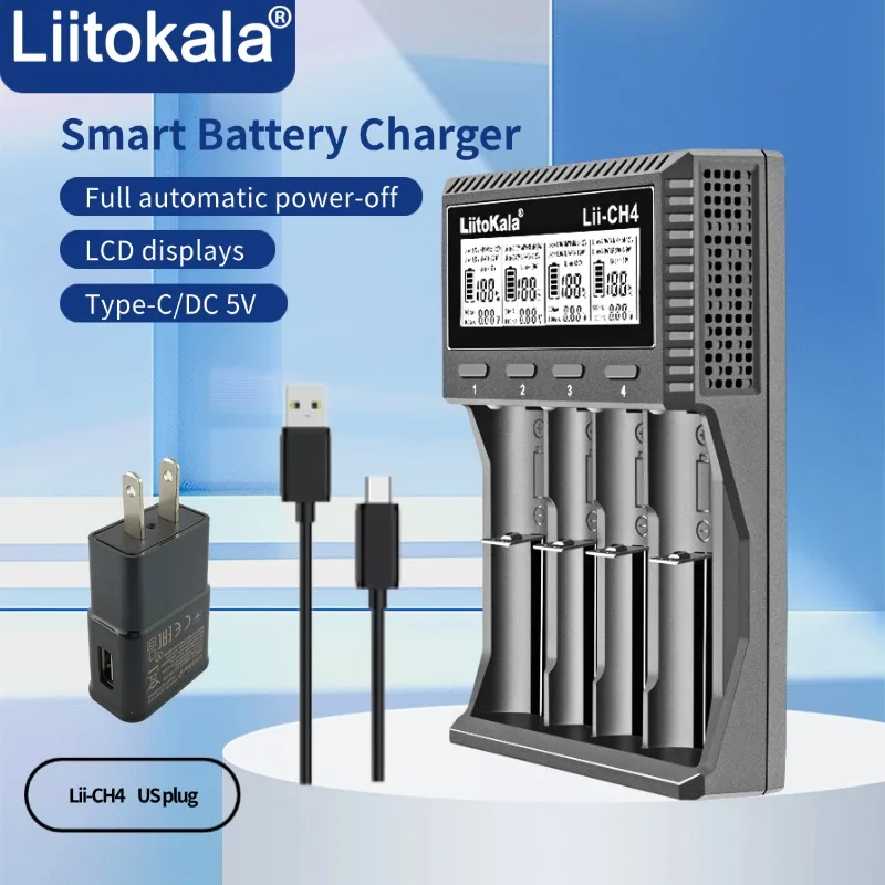 Caricabatterie Intelligente LiItoKala Lii-CH4 per Batterie Ricaricabili agli Ioni di Litio AA AAA da 1.5V - immagine 2