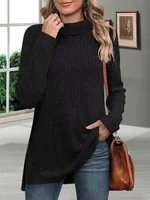 Autumn Warm Thick Cold Resistant Women Sweaters Loose Knitted Turtleneck Ladies Pullovers Striped Soft Long Sleeved New Jumpers - Image 4