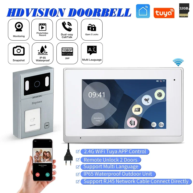 

Popular Model Smart Doorbell Security Access Control System Tuya Wifi Mobile Phone Unlock Support RFID Card