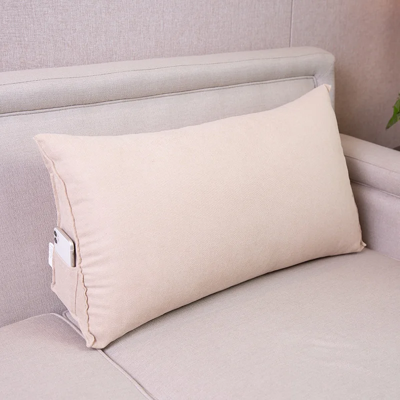 

Bedside Cushion Double Backrest Multifunctional Large Pillow Suitable for Sofa Bed Tatami Long Pillow 60*50*22cm Body Pillow
