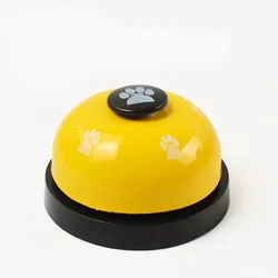 Interactive Pet Training Bell with Footprint Design - Engaging Toy (Yellow)