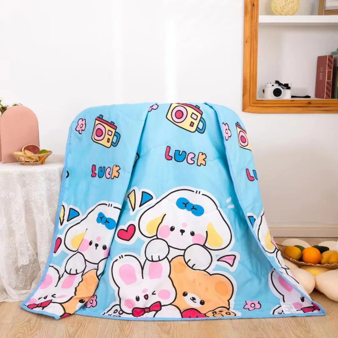 3-12Children Summer Cool Quilt Boys and Girls’ Summer Cool quilt Rabbit Air Conditioning Quilt Kids Quilt Kindergarten Nap quilt