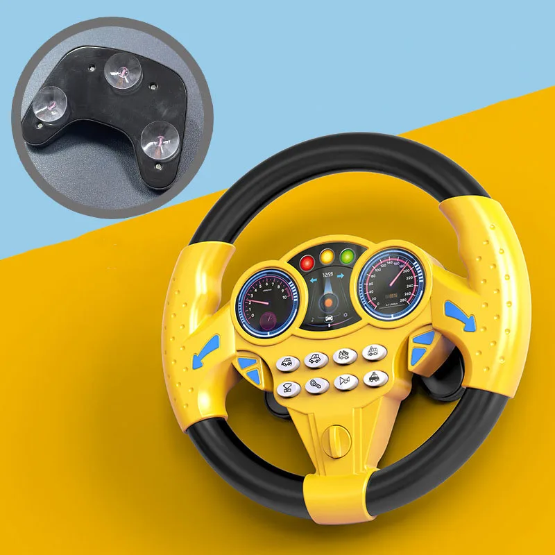 Eletric Simulation Steering Wheel Toy Simulate Driving Car Light Sound Musical Baby Kids Educational Vocal Toys for Children 4