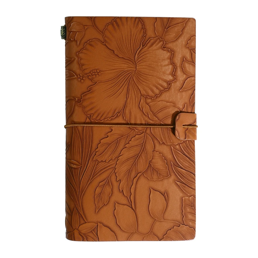 Elegant Floral Embossed Vegan Leather Journal - Stylish Notebook