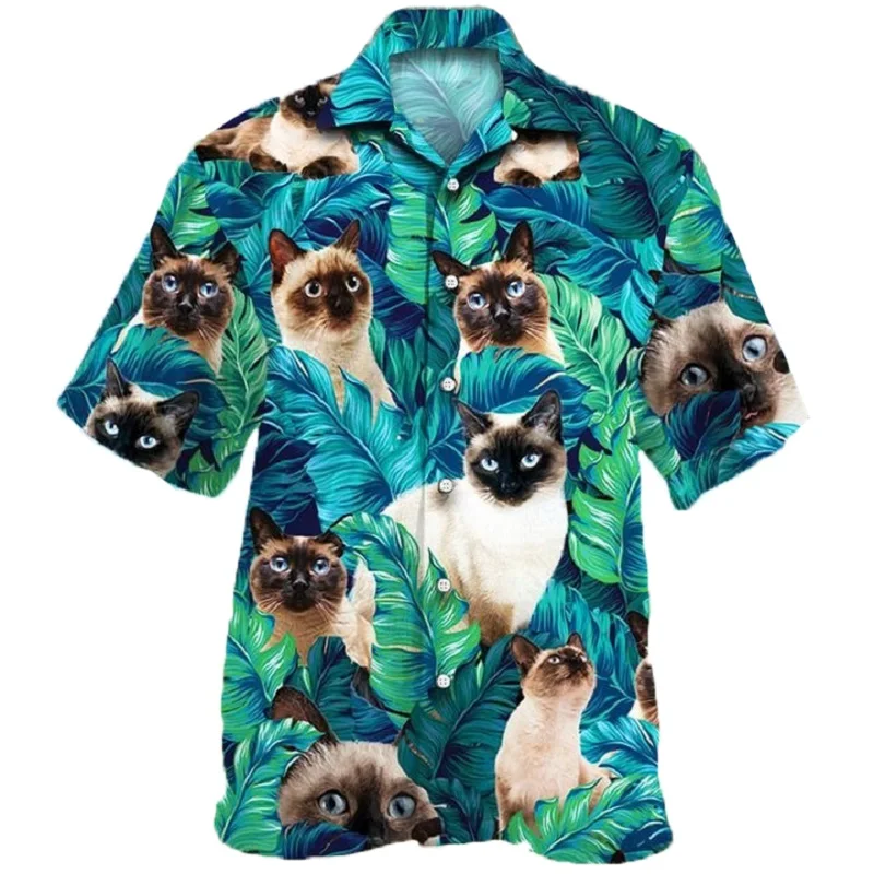 

Siamese Cat Hawaiian Shirts Summer Shirts Cat Lover Shirts Beach Shirt Shirt For Him Hawaiian Shirt Men