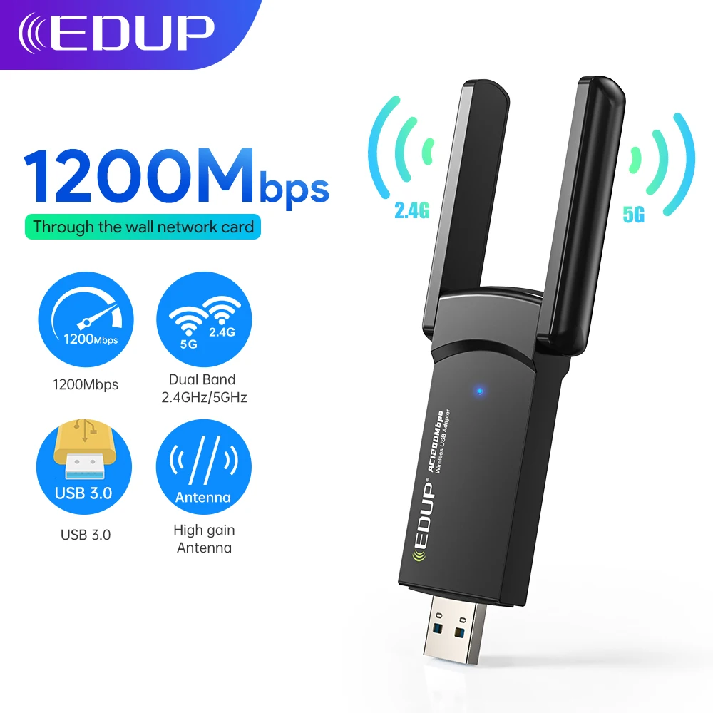 Edup 1200mbps usb wifi adapter 2 4ghz 5 8ghz wireless network card ap