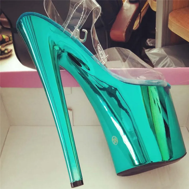 8 inch high heels, plating waterproof platform, 20 cm stiletto heels, rose gold sexy shoes, model pole dancing shoes