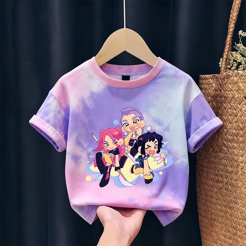 KPop Demon Hunters T-Shirt Fille & Ado, Tshirt à Col Rond Doux Et