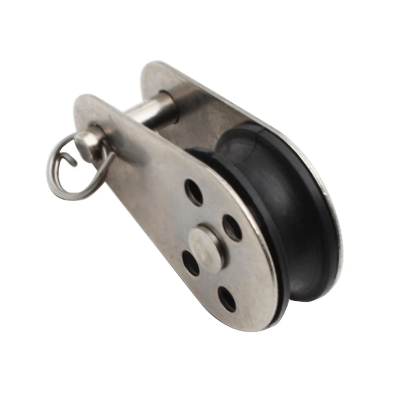 5PCS Stainless Steel M25 Pulley Block Hanging Wire Towing Wheel Lifting Wire Rope Cable Pulley Roller 3