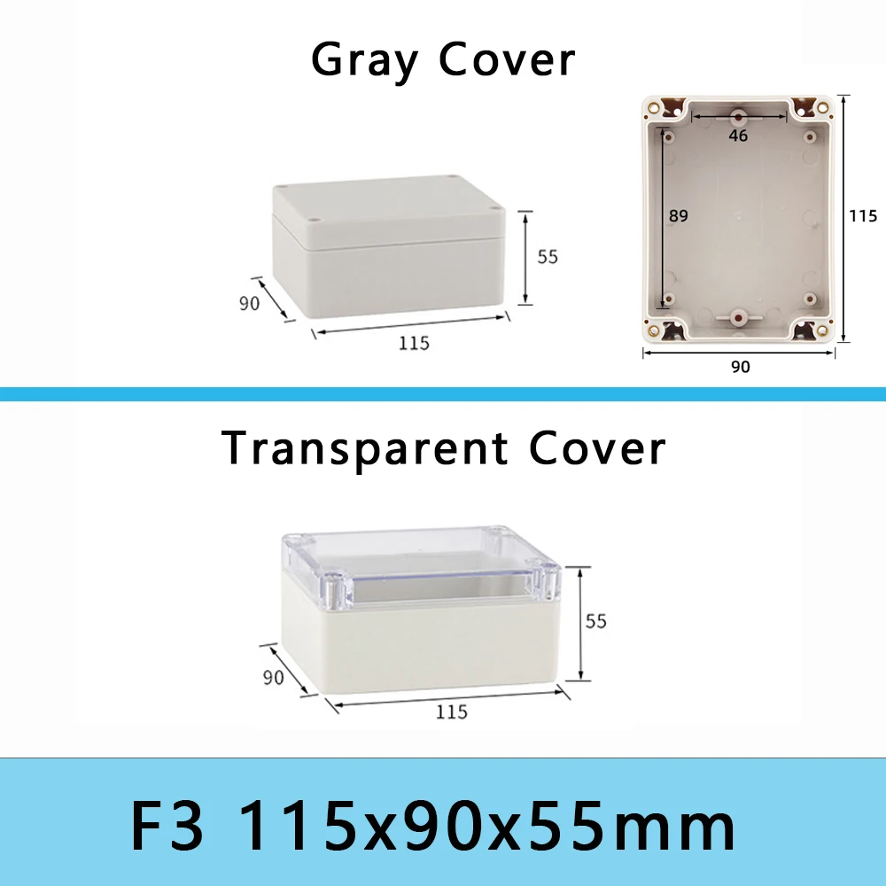 Waterproof IP67 Outdoor Electronic Housing Enclosure in Durable ABS Plastic