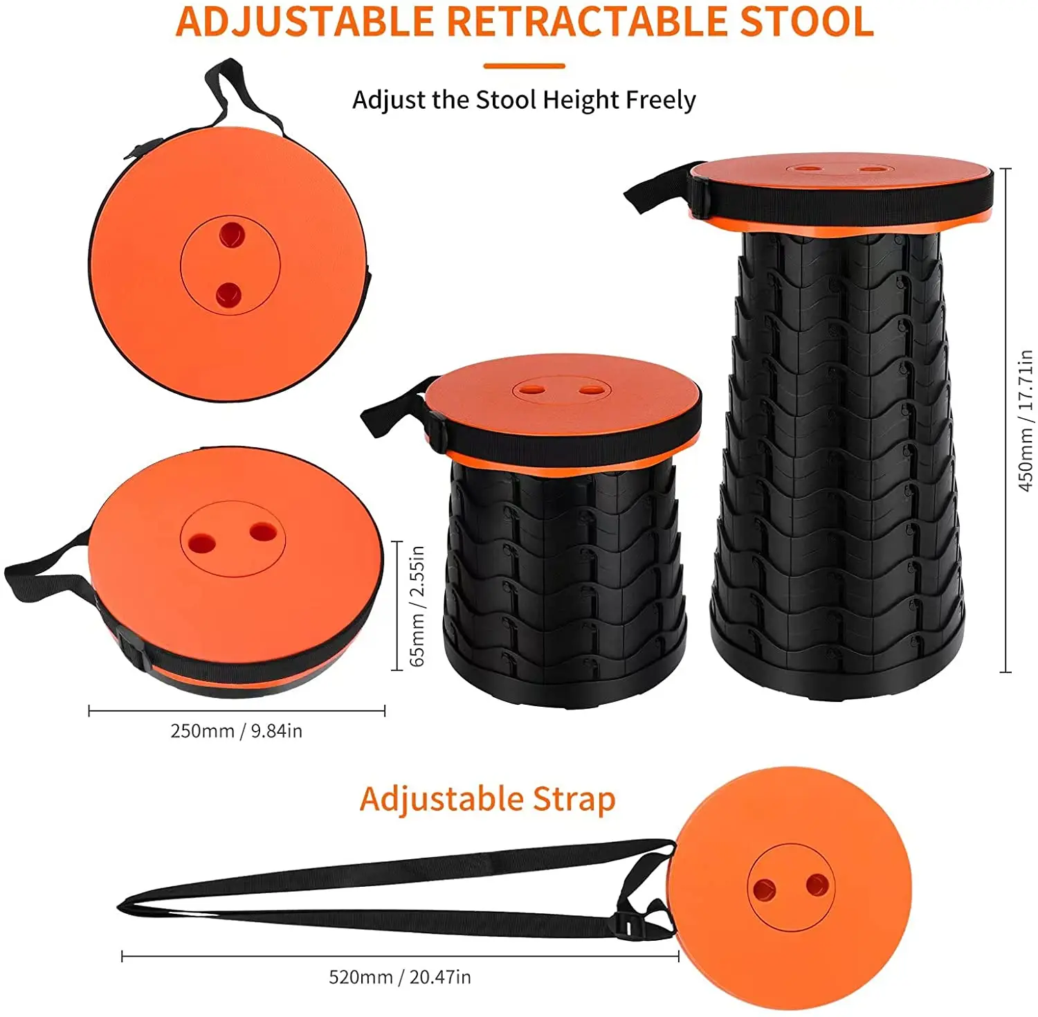 Description Picture 4 of itemOutdoor Furniture Retractable Folding Stool,Portable Stool Lounge Folding Chair Camping Stool Foldable Convenient Fishing Chair