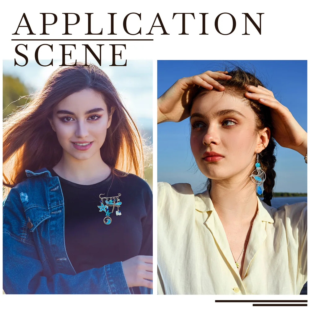 40Pcs Marine Creature Alloy Enamel Pendants Sea Turtle Dolphin Whale Tail Fish Charms for Necklace Earrings Keychain DIY Jewelry