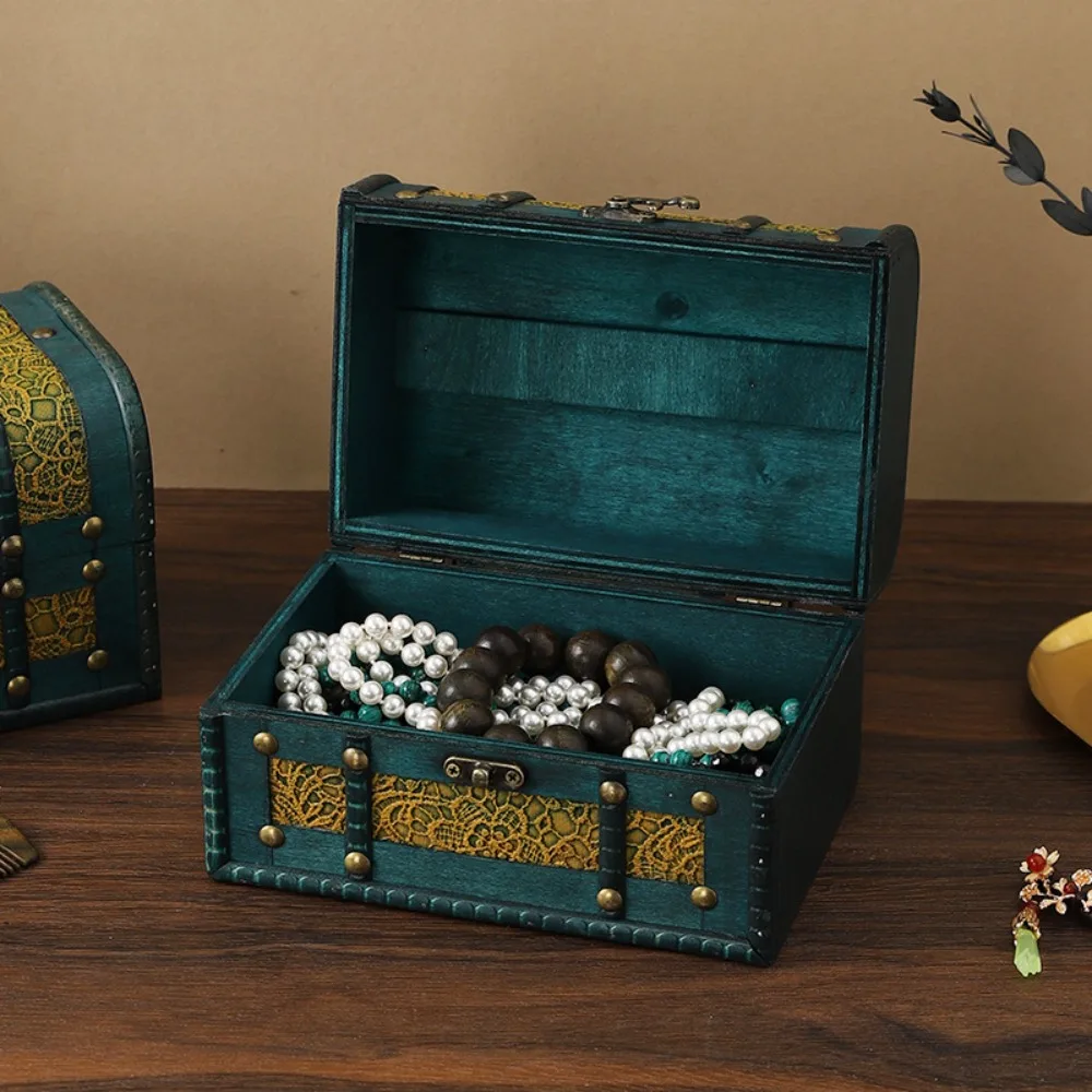 Antique Wooden Storage Box Wooden Carved Design Jewelry Keepsakes Box with Lid Antique Finish Organizers Case Wedding Gift