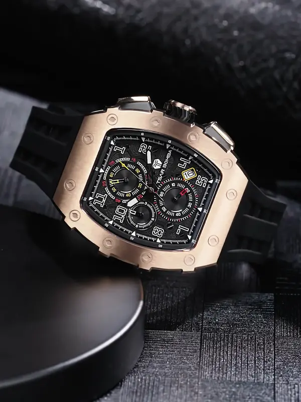 TSAR BOMBA New TB8204 Watch for Men Japan Quartz Chronograph 50M Waterproof Wristwatch Fashion Sport Clock Male Luxury Mens Gift - Image 4
