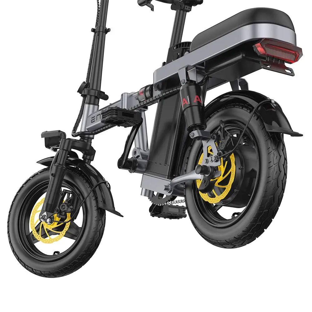 ENGWE Bicicletas eléctricas plegables T14 para adultos y adolescentes, 350  W, 19.2 MPH, 14 pulgadas, neumático grueso, mini bicicleta eléctrica urbana